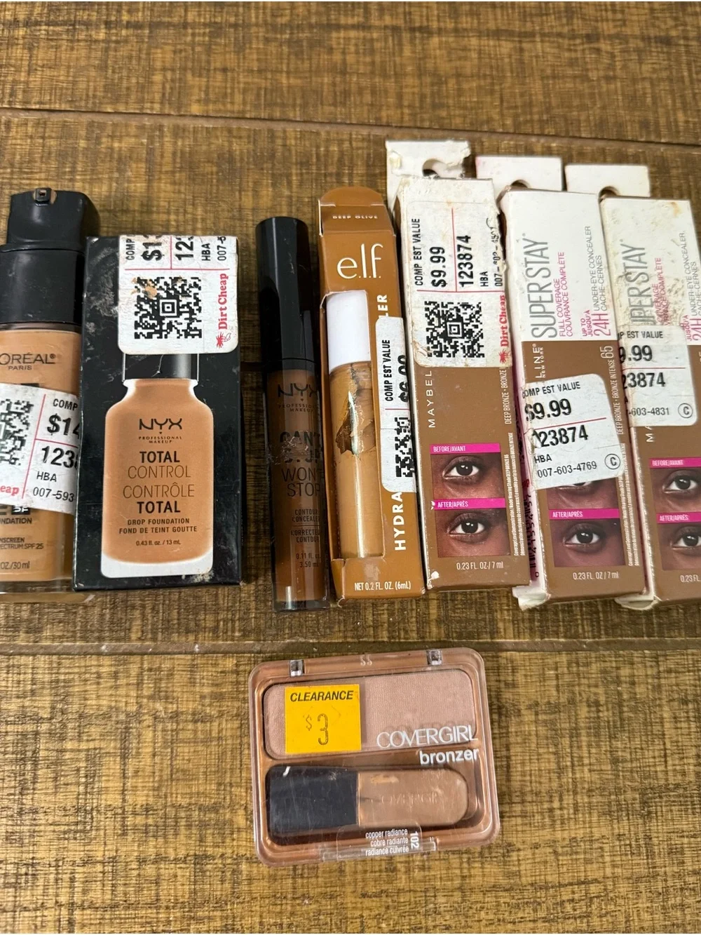 NYX Total Control Drop Foundation & Mixed Makeup Lot - Beige/Tan/Bronze Shades